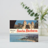Greetings from Santa Barbara Vintage  Briefkaart (Staand voorkant)