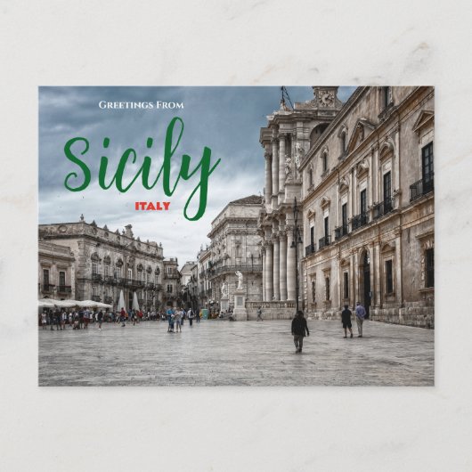 Greetings from Sicily Italy Scenic Postcard Italia Briefkaart (Voorkant)
