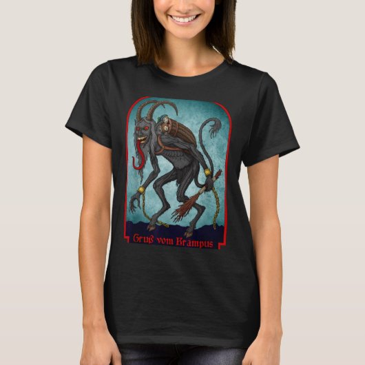 Greetings From Ss Vom Krampus Christmas Festive Ho T-shirt (Voorkant)