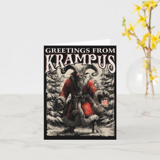 Greetings From Ss Vom Krampus Festive Horror Chris Kaart (Gele Bloem)