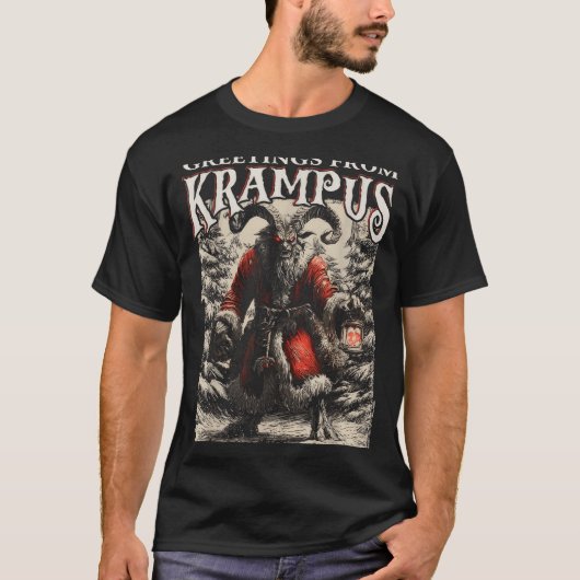 Greetings From Ss Vom Krampus Festive Horror Chris T-shirt (Voorkant)