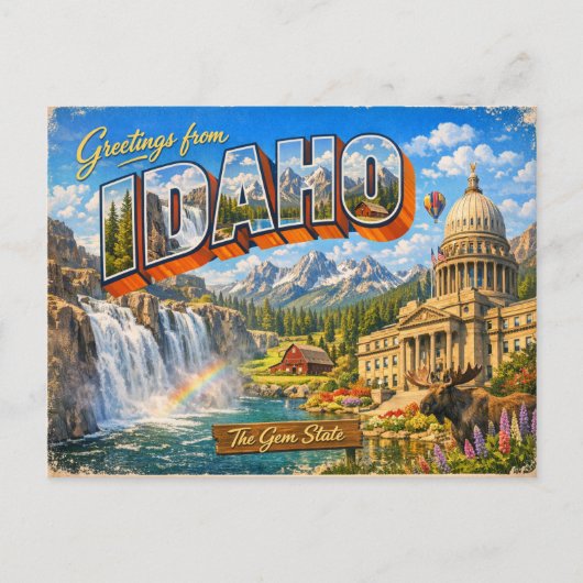 Greetings From State Postcard  Briefkaart (Voorkant)