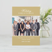 Greetings Gold Corporate Business Foto Feestdagenkaart (Staand voorkant)