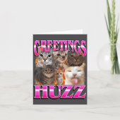 Greetings Huzz Funny Cat Meme Bootleg Graphic Men  Kaart (Voorkant)