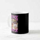 Greetings Huzz Funny Cat Meme Bootleg Graphic Men Koffiemok (Voorkant links)