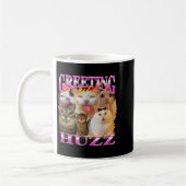 Greetings Huzz Funny Cat Meme Bootleg Graphic Men Koffiemok (Links)