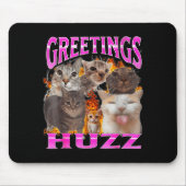 Greetings Huzz Funny Cat Meme Bootleg Graphic Men  Muismat (Voorkant)