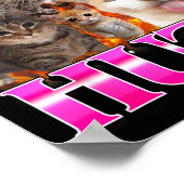 Greetings Huzz Funny Cat Meme Bootleg Graphic Men  Poster (Hoek)