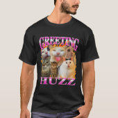Greetings Huzz Funny Cat Meme Bootleg Graphic Men  T-shirt (Voorkant)