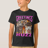 Greetings Huzz Funny Cat Meme Bootleg Graphic Men  T-shirt (Voorkant)