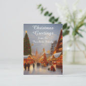 Greetings Kitsch op de kerstmarkt in de Duitse sti Feestdagenkaart (Staand voorkant)