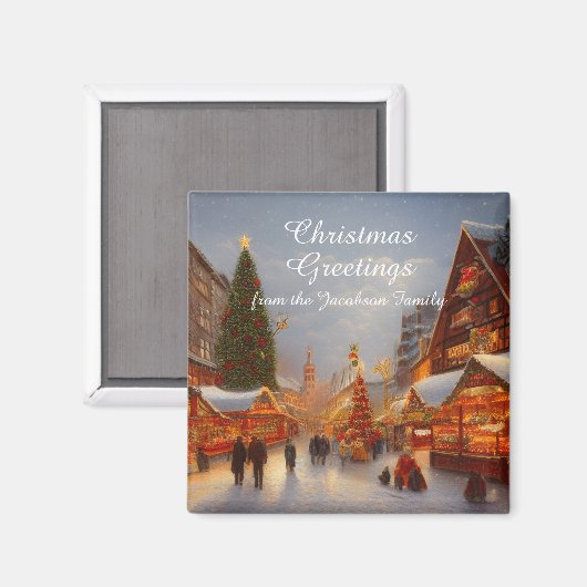 Greetings Kitsch op de kerstmarkt in de Duitse sti Magneet (Voorkant / Achterkant)