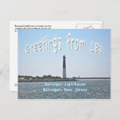 Greetings LBI van de vuurtoren van Barnegat (Old B Briefkaart (Voorkant / Achterkant)