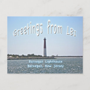 Greetings LBI van de vuurtoren van Barnegat (Old B Briefkaart