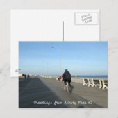 Greetings of Asbury Park NJ - Bicyclist Briefkaart (Voorkant / Achterkant)