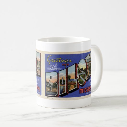 Greetings of Biloxi MS Coffee Briefkaart Mok (Voorkant rechts)