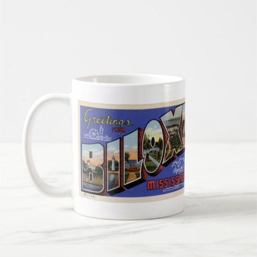 Greetings of Biloxi MS Coffee Briefkaart Mok (Links)