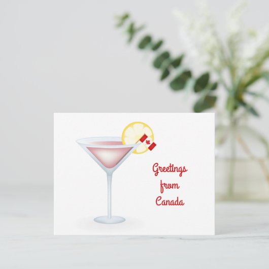 Greetings of Canada Cocktail Holiday Kaart (Staand voorkant)