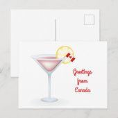 Greetings of Canada Cocktail Holiday Kaart (Voorkant / Achterkant)