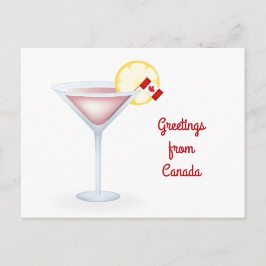 Greetings of Canada Cocktail Holiday Kaart (Voorkant)