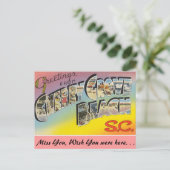 Greetings of Cherry Grove Beach Briefkaart (Staand voorkant)