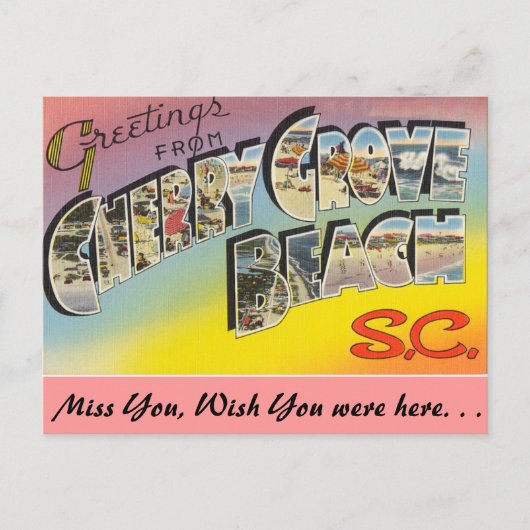 Greetings of Cherry Grove Beach Briefkaart (Voorkant)