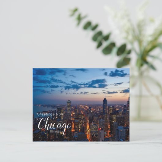 Greetings of Chicago Briefkaart Post Card (Staand voorkant)