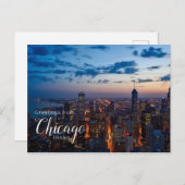 Greetings of Chicago Briefkaart Post Card (Voorkant / Achterkant)