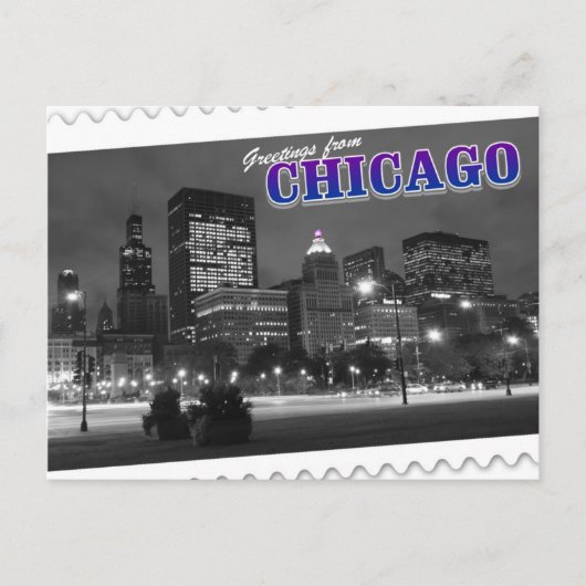 Greetings of Chicago Illinois briefkaart (Voorkant)
