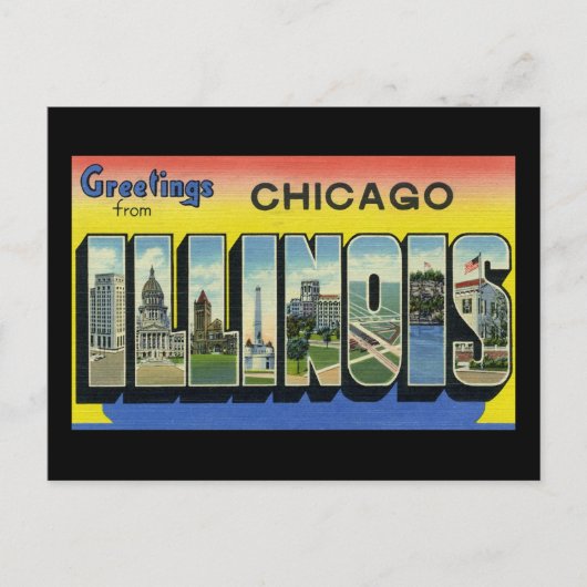 Greetings of Chicago Illinois Briefkaart (Voorkant)