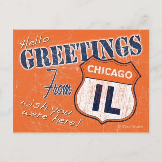 Greetings of Chicago Illinois Briefkaart (Voorkant)