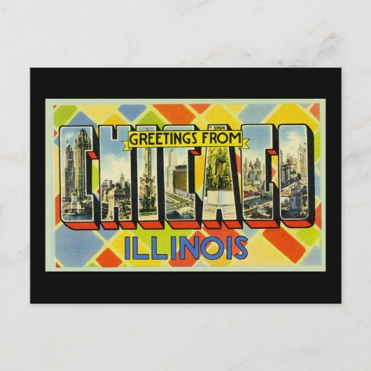 Greetings of Chicago Illinois Briefkaart (Voorkant)