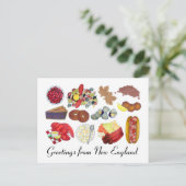 Greetings of Coastal New England Food Cuisine Briefkaart (Staand voorkant)