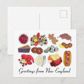 Greetings of Coastal New England Food Cuisine Briefkaart (Voorkant / Achterkant)