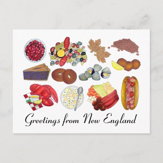 Greetings of Coastal New England Food Cuisine Briefkaart (Voorkant)