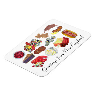Greetings of Coastal New England Food Cuisine Magneet