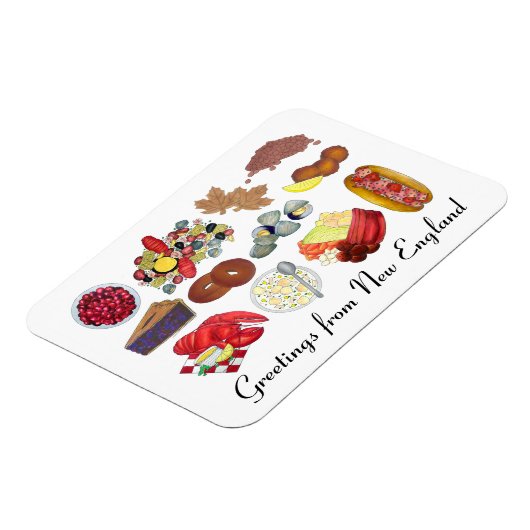 Greetings of Coastal New England Food Cuisine Magneet (Linkerzijde)