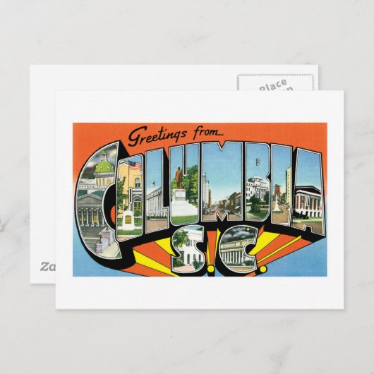 Greetings of Columbia, SC Briefkaart (Voorkant / Achterkant)