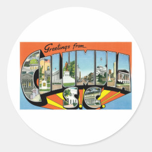 Greetings of Columbia, SC Ronde Sticker
