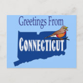 Greetings of Connecticut American Robin State Uitnodiging Briefkaart (Voorkant)