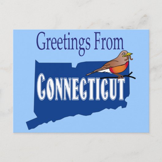 Greetings of Connecticut American Robin State Uitnodiging Briefkaart (Voorkant)