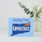 Greetings of Connecticut American Robin State Uitnodiging Briefkaart (Staand voorkant)
