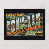 Greetings of Danville Illinois Briefkaart (Voorkant)