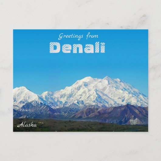 Greetings of Denali Alaska Post Card Schilderachti Briefkaart (Voorkant)