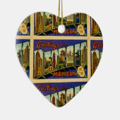 Greetings of Detroit Michigan  Post Card Keramisch Ornament (Rechts)