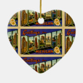 Greetings of Detroit Michigan  Post Card Keramisch Ornament (Achterkant)