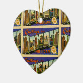 Greetings of Detroit Michigan  Post Card Keramisch Ornament (Links)