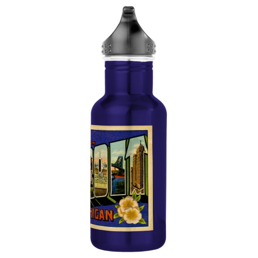 Greetings of Detroit Michigan  Post Card Waterfles (Rechts)