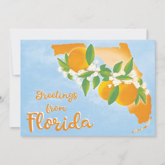 Greetings of Florida Floral Oranje New Address Aankondiging (Voorkant)