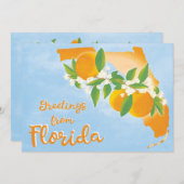 Greetings of Florida Floral Oranje New Address Aankondiging (Voorkant / Achterkant)
